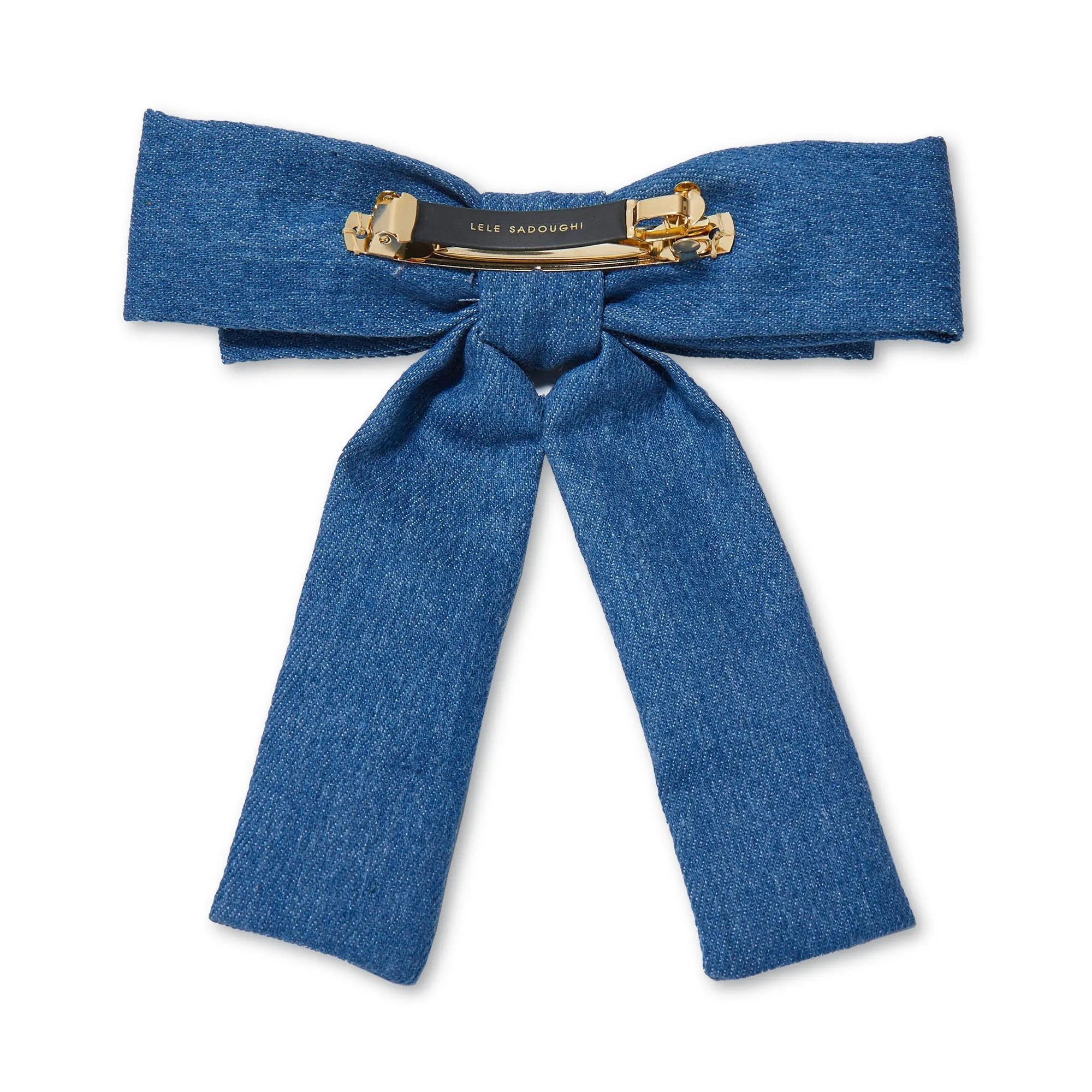 LIGHT DENIM ANTOINETTE BOW BARRETTE sold by Lele Sadoughi product image thumbnail 2