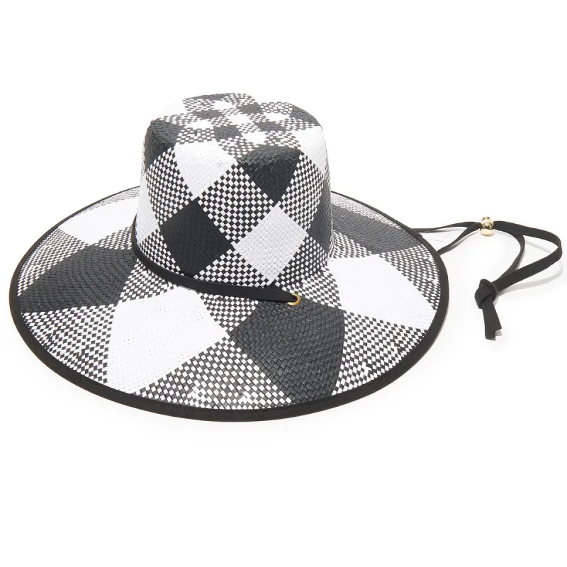 JET IVORY BRIELLE CHECKERED STRAW HAT sold by Lele Sadoughi