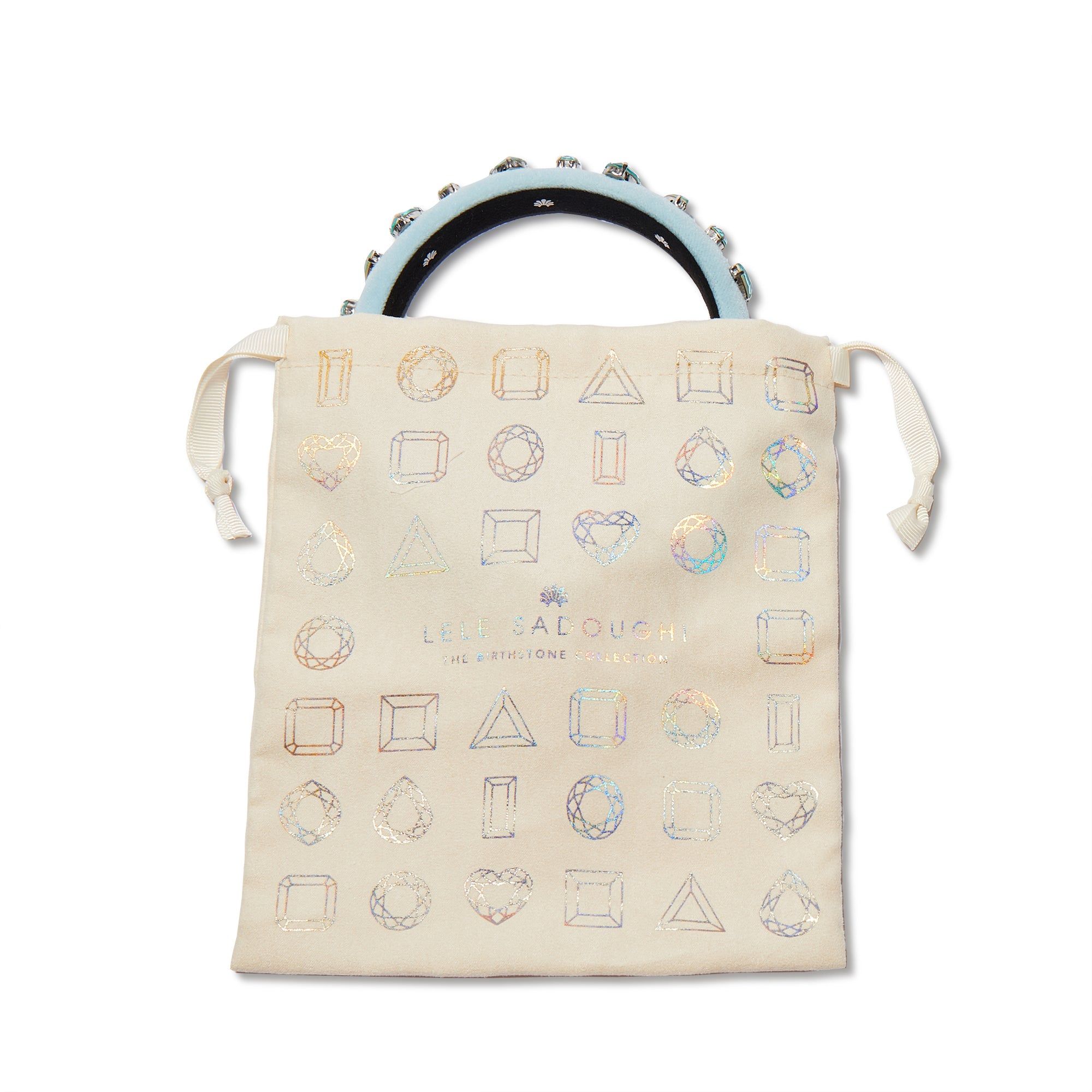 MAY EMERALD RECTANGLE CRYSTAL VELVET GIGI HEADBAND sold by Lele Sadoughi product image thumbnail 5