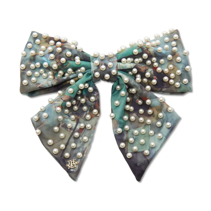 THE DANCE CLASS THE MET X LELE DEGAS PRINTED PEARL BOW BARRETTE sold by Lele Sadoughi