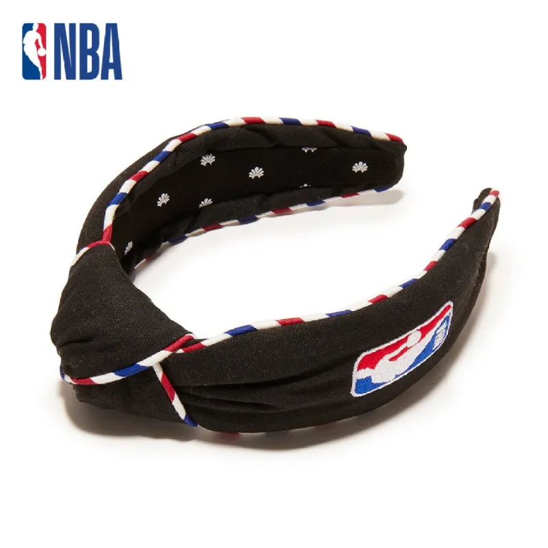 LELE SADOUGHI / NBA JET EMBROIDERED KNOTTED HEADBAND sold by Lele Sadoughi