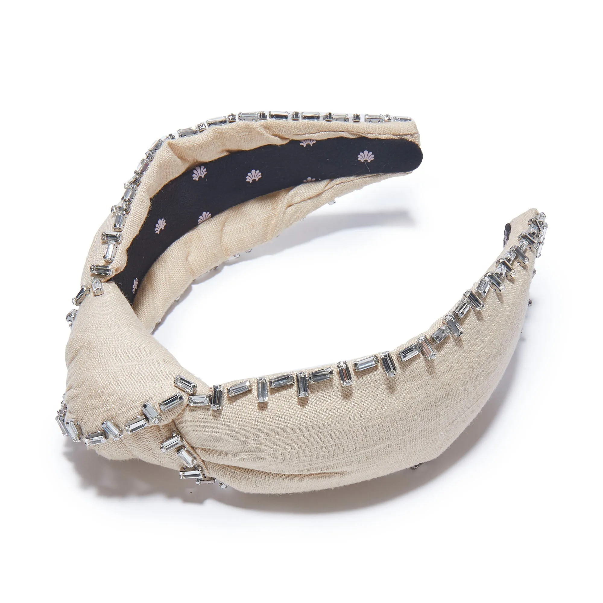 NATURAL CRYSTAL TRIM KNOTTED HEADBAND sold by Lele Sadoughi