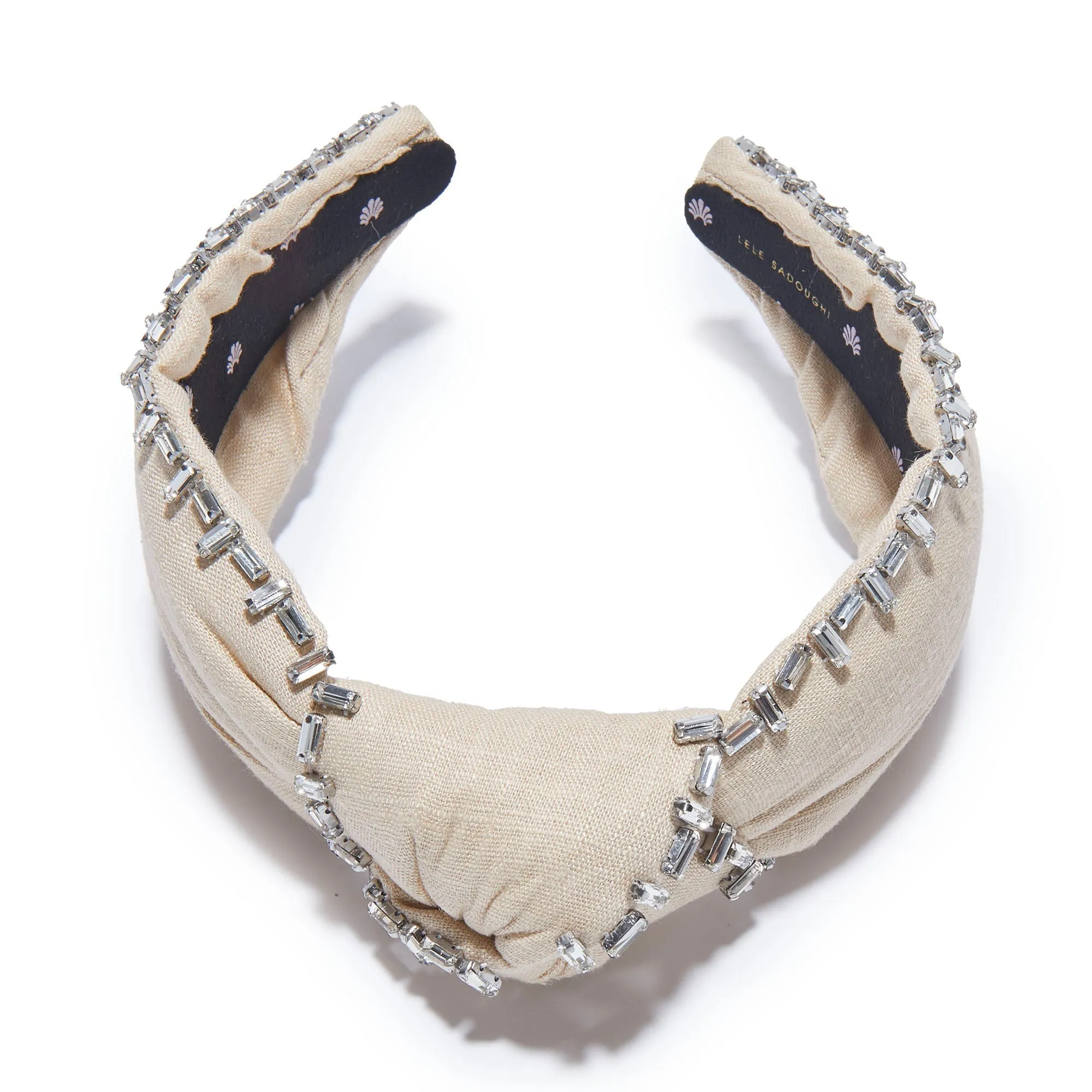 NATURAL CRYSTAL TRIM KNOTTED HEADBAND sold by Lele Sadoughi product image thumbnail 4