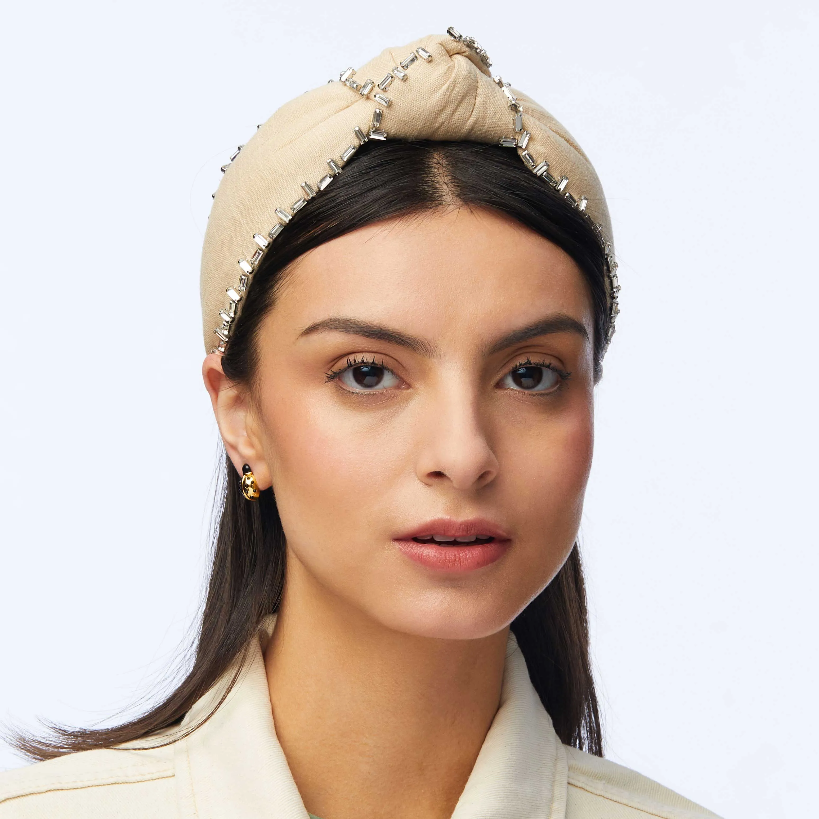 NATURAL CRYSTAL TRIM KNOTTED HEADBAND sold by Lele Sadoughi product image thumbnail 2