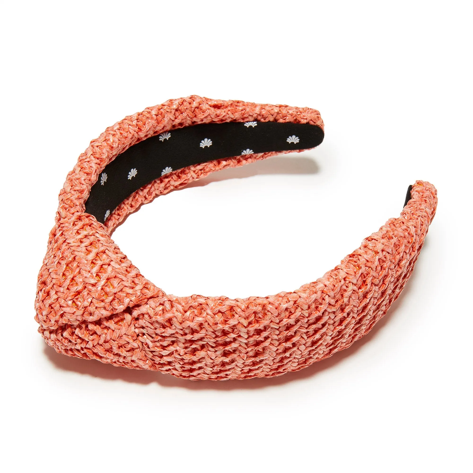 APRICOT RAFFIA KNOTTED HEADBAND sold by Lele Sadoughi