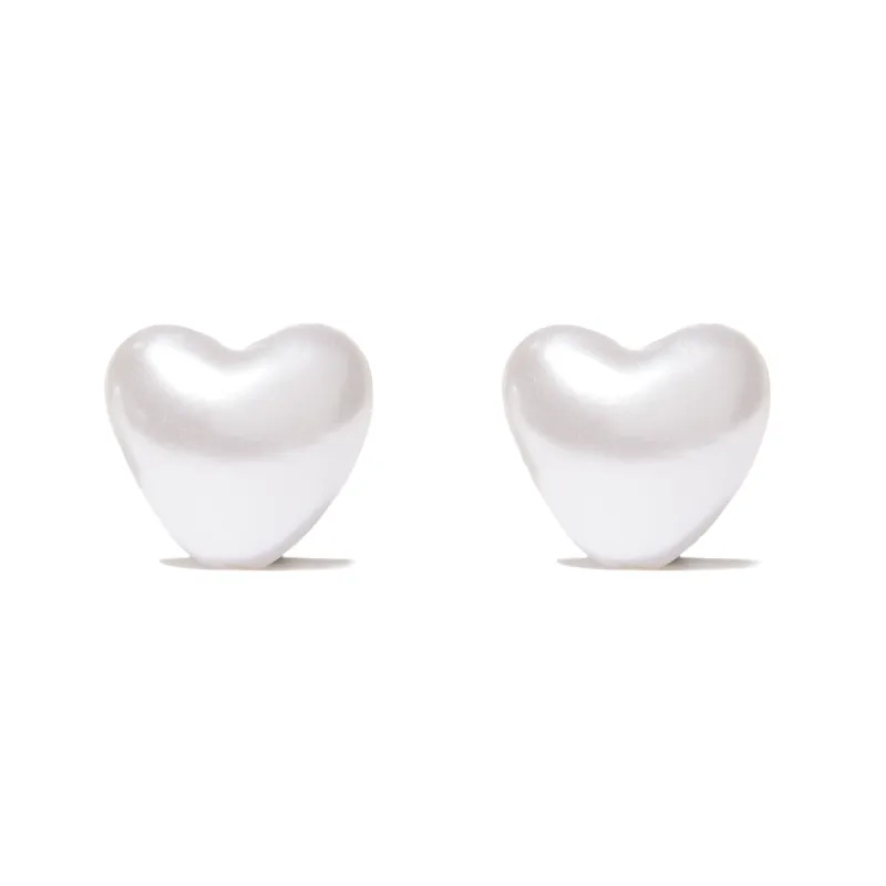 PEARL HEART STUD EARRINGS sold by Lele Sadoughi