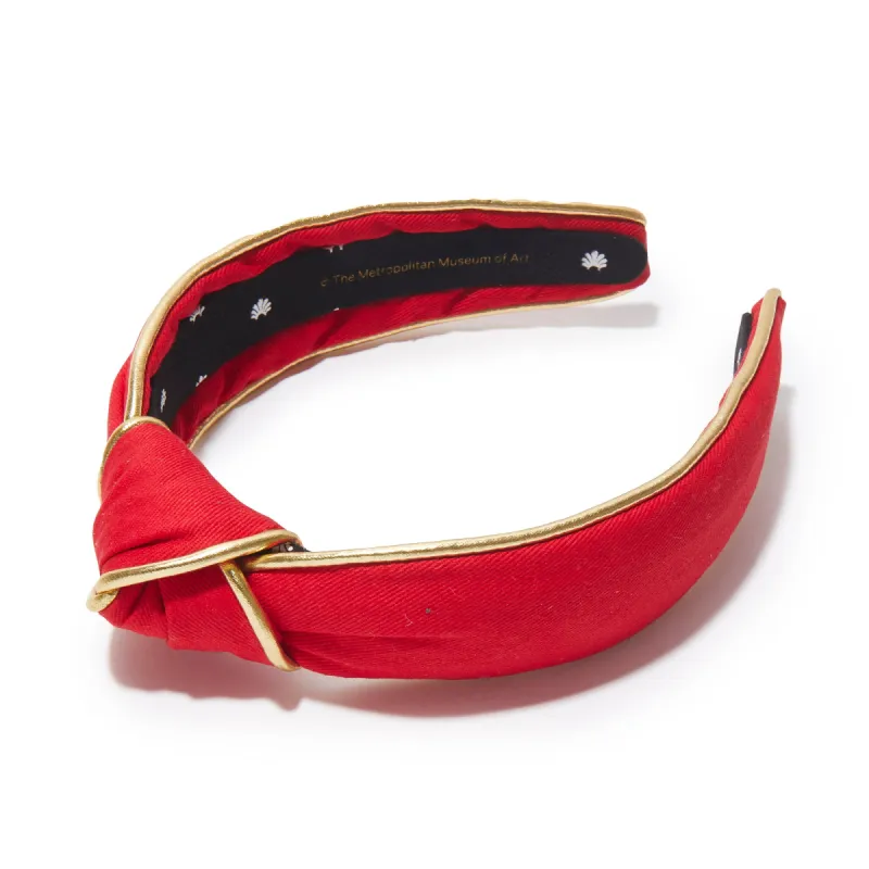 CRIMSON THE MET X LELE SLIM KNOTTED HEADBAND sold by Lele Sadoughi
