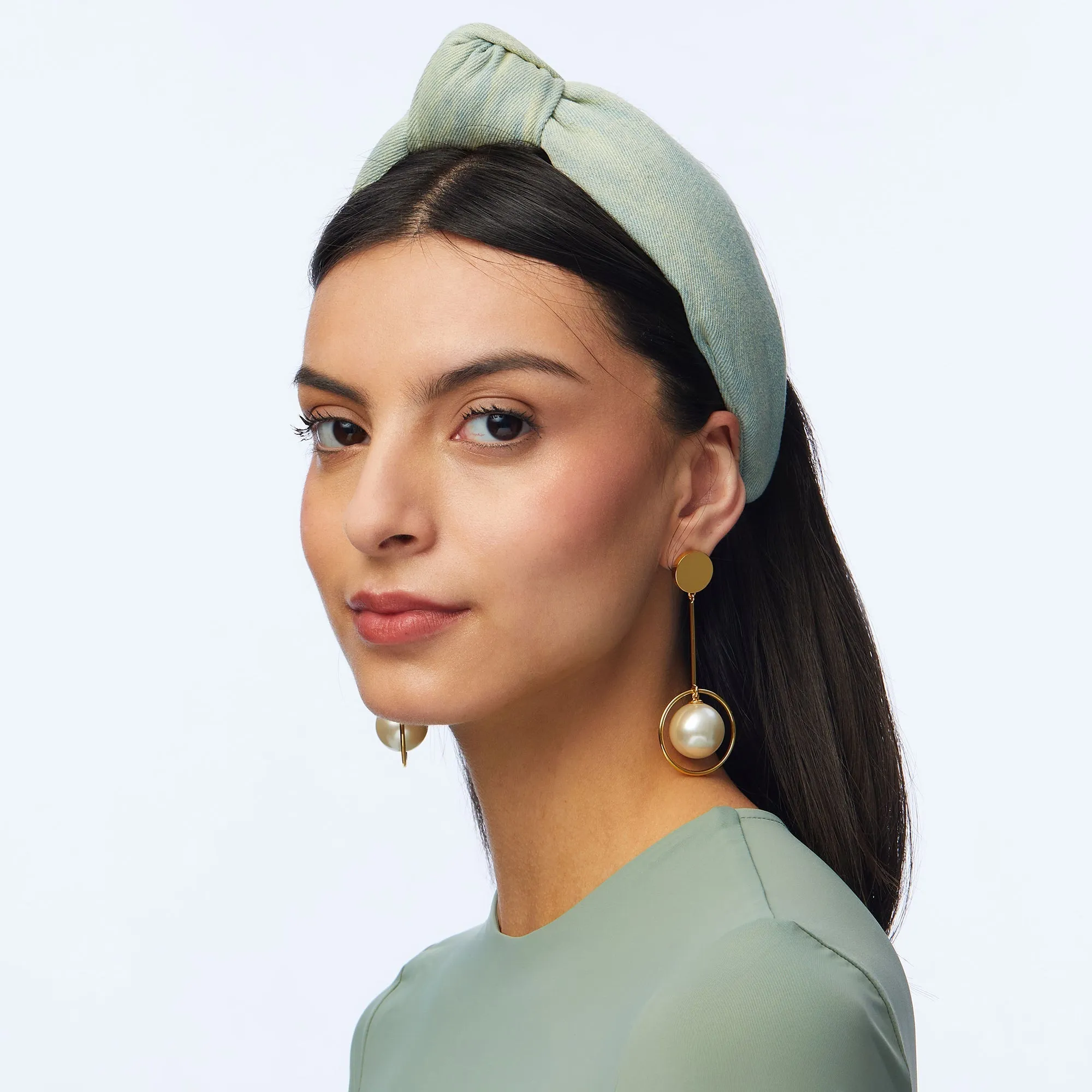 FADED DENIM KNOTTED HEADBAND sold by Lele Sadoughi product image thumbnail 2