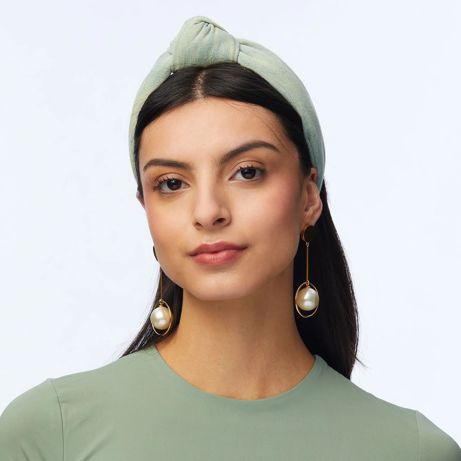 FADED DENIM KNOTTED HEADBAND sold by Lele Sadoughi product image thumbnail 4