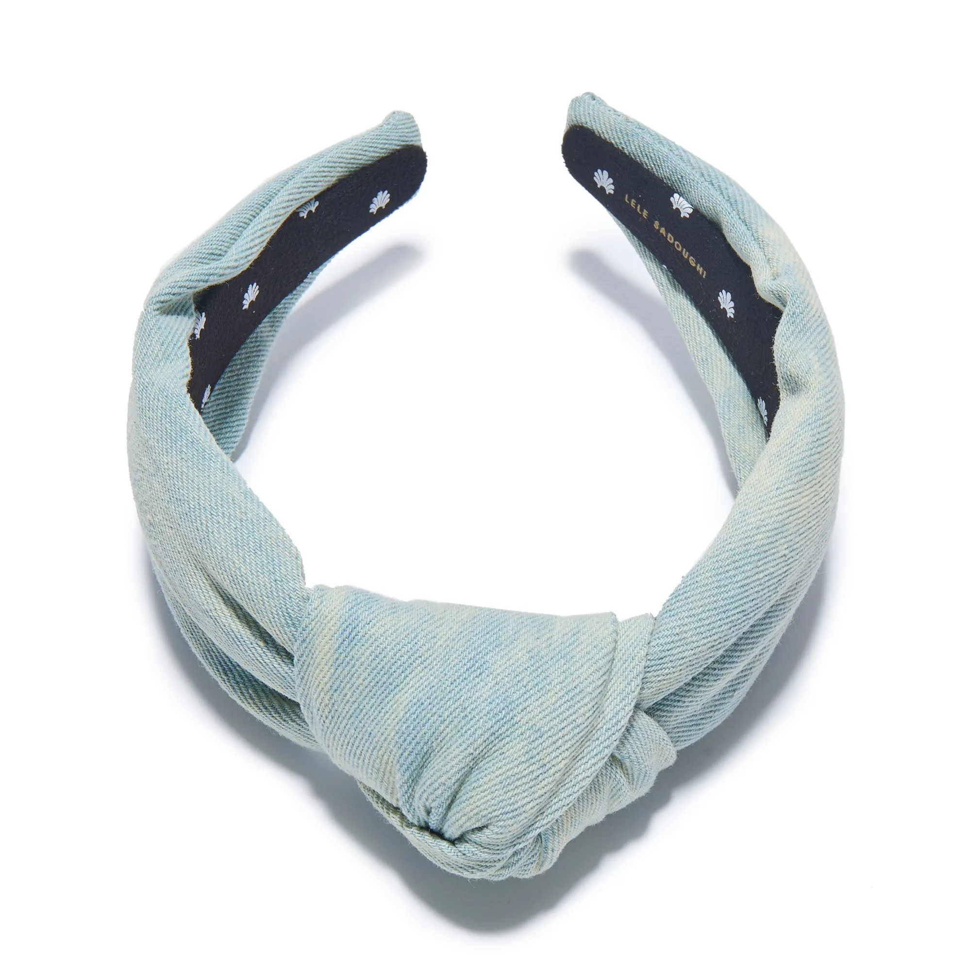 FADED DENIM KNOTTED HEADBAND sold by Lele Sadoughi product image thumbnail 5