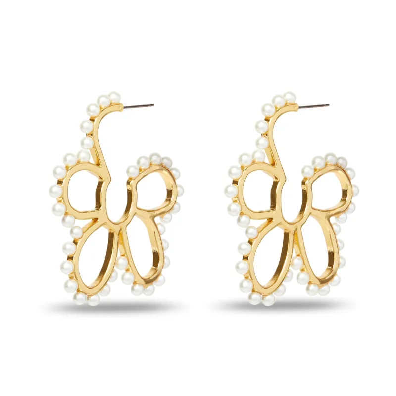 PEARL DAISY HOOP EARRINGS sold by Lele Sadoughi