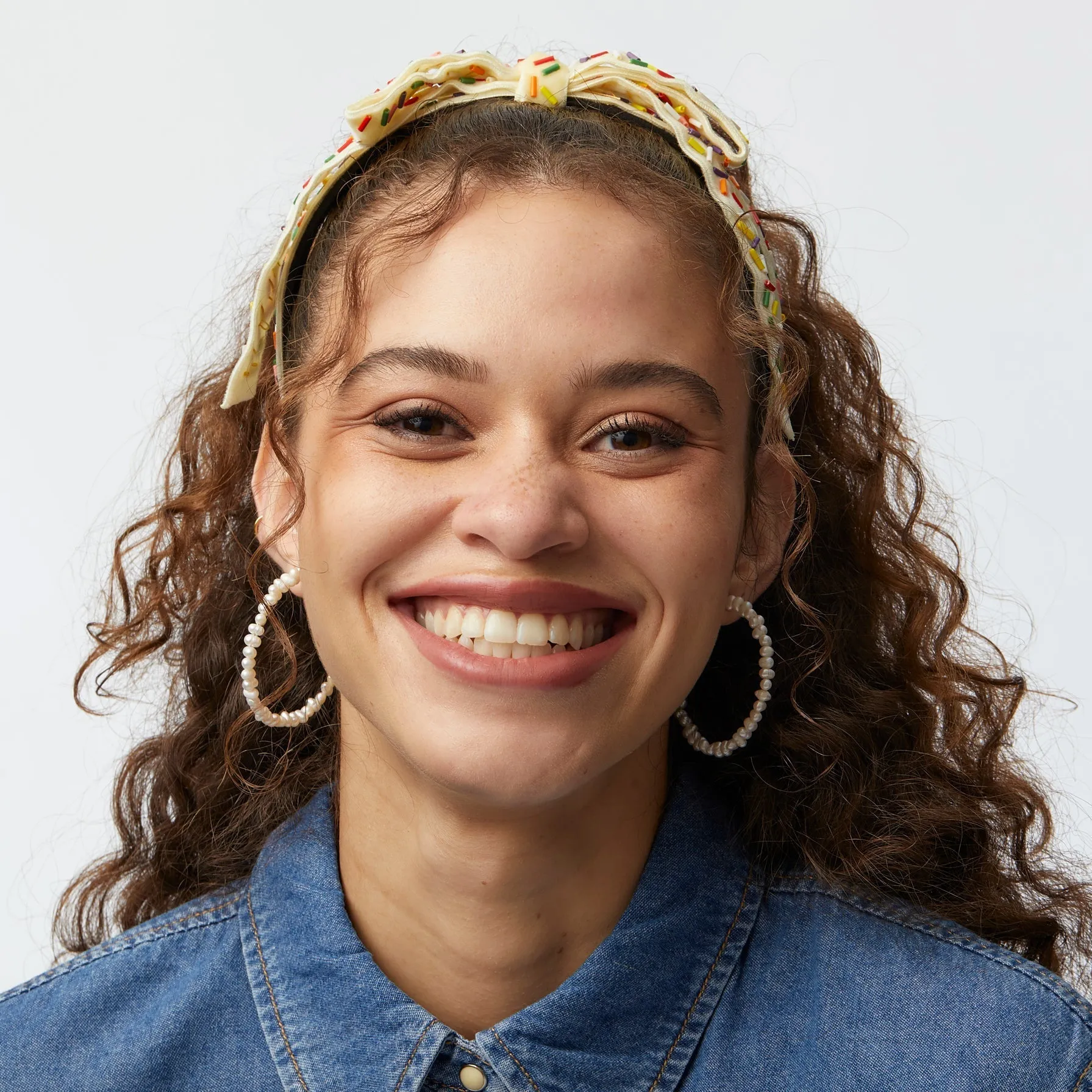 BUTTERCREAM EMBELLISHED BARDOT SLIM RIBBON HEADBAND sold by Lele Sadoughi product image thumbnail 4