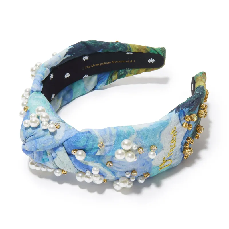 WHEAT FIELDS THE MET X LELE VAN GOGH EMBELLISHED KNOTTED HEADBAND sold by Lele Sadoughi