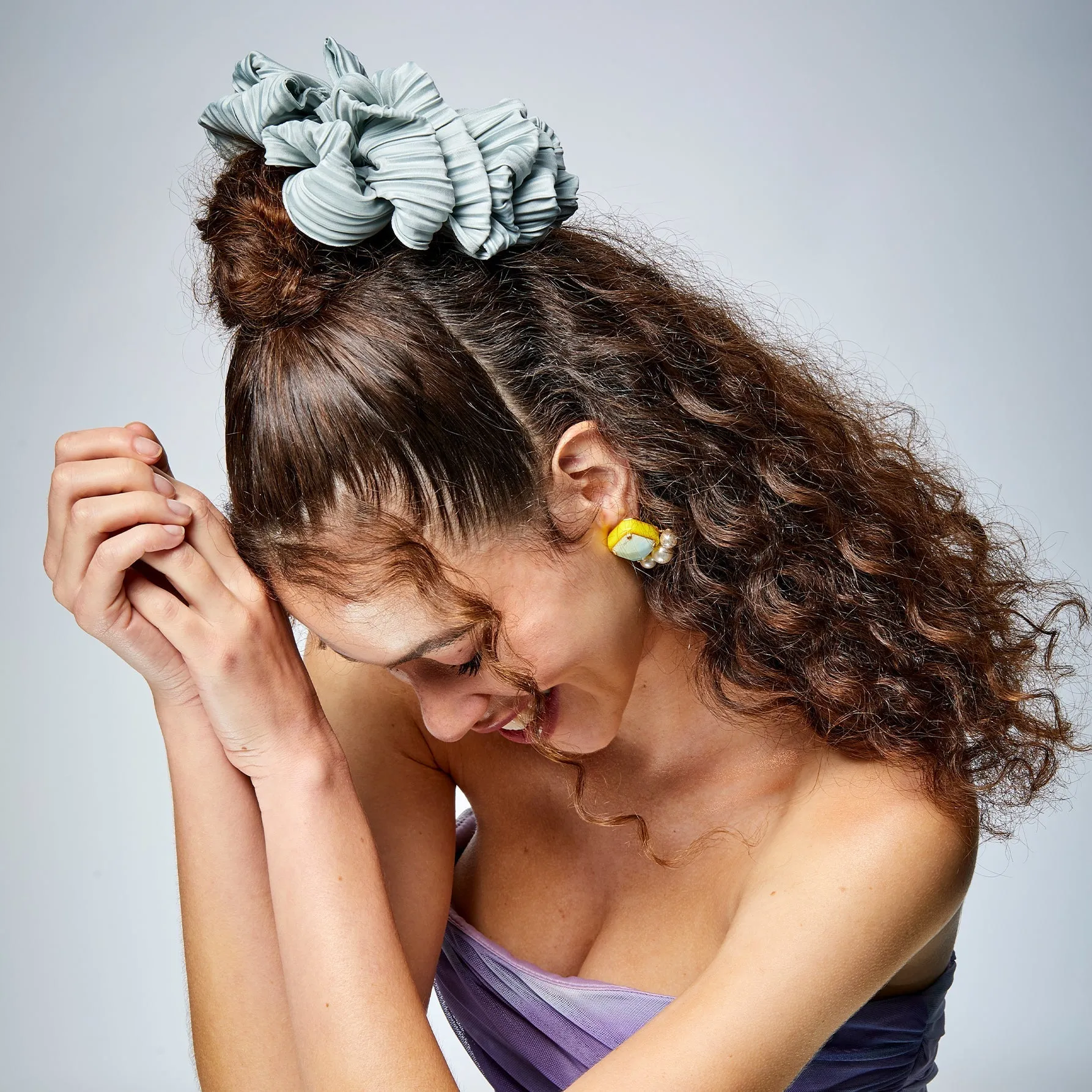 POWDER BLUE RITA RIBBON CLAW CLIP sold by Lele Sadoughi product image thumbnail 2