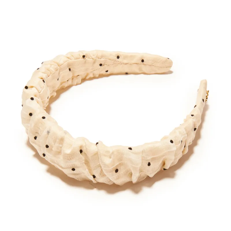 CREAM POLKA DOT KELLY HEADBAND sold by Lele Sadoughi