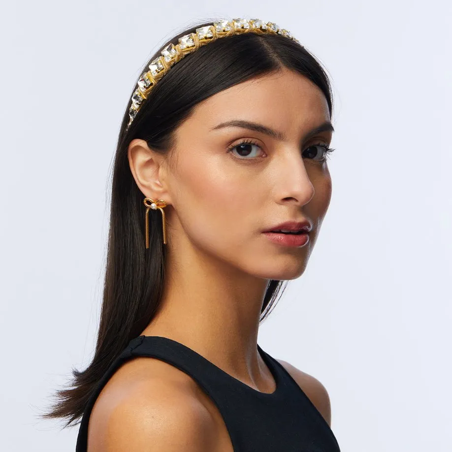 GOLD SQUARE CRYSTAL STRAND HEADBAND sold by Lele Sadoughi product image thumbnail 4