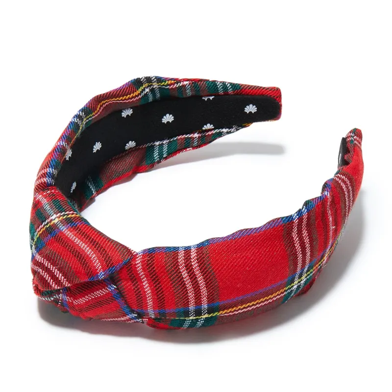 CRIMSON PLAID KNOTTED HEADBAND sold by Lele Sadoughi