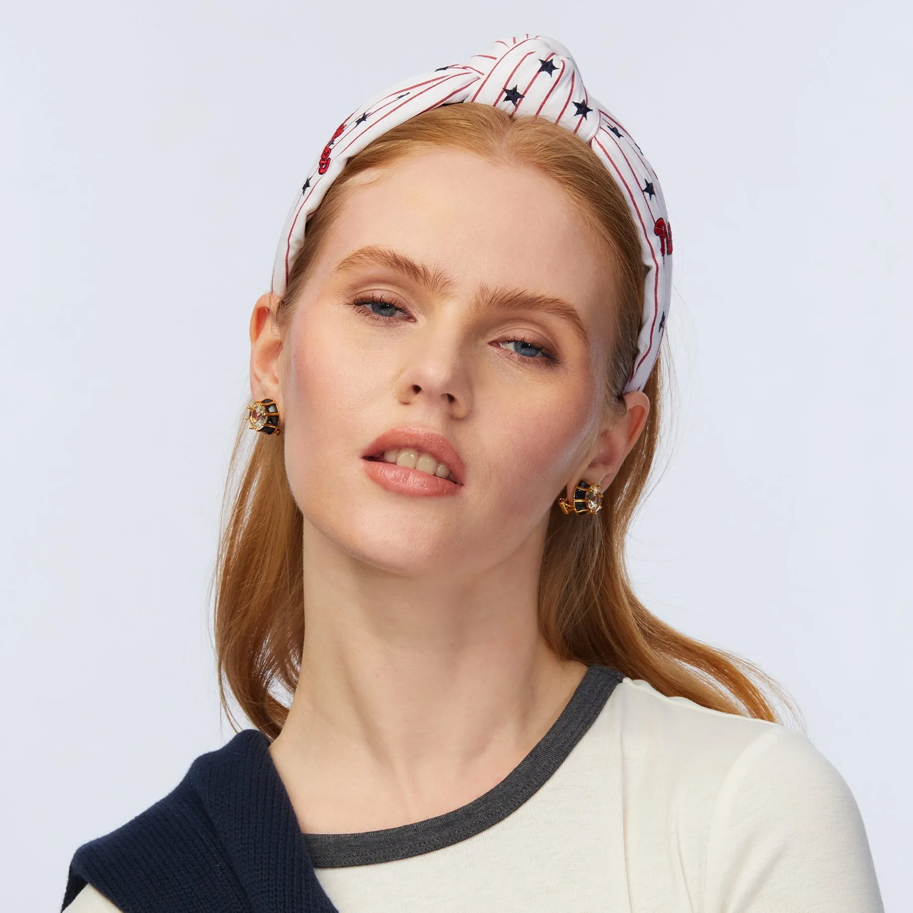 PHILADELPHIA PHILLIES LELE SADOUGHI / MLB RED STRIPE EMBROIDERED KNOTTED HEADBAND sold by Lele Sadoughi product image thumbnail 2