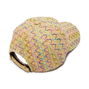 MERMAID RAINBOW RAFFIA BASEBALL CAP sold by Lele Sadoughi