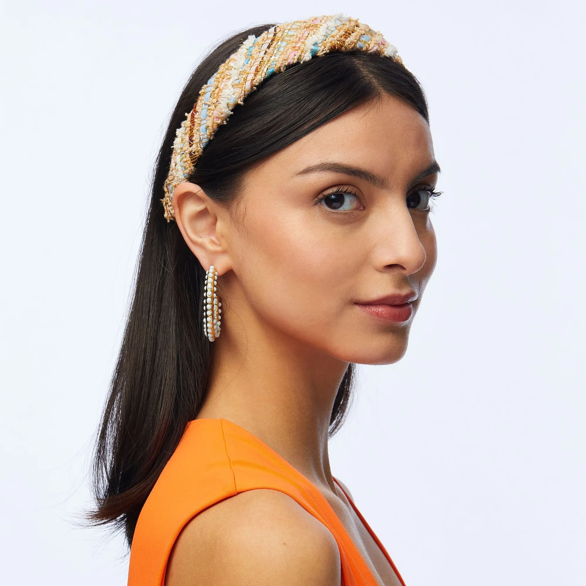 PLAYA STRIPE TWEED BESSETTE HEADBAND sold by Lele Sadoughi product image thumbnail 2