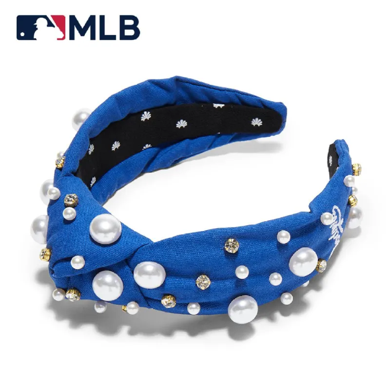 LA DODGERS LELE SADOUGHI / MLB LA BREEZE EMBELLISHED KNOTTED HEADBAND sold by Lele Sadoughi