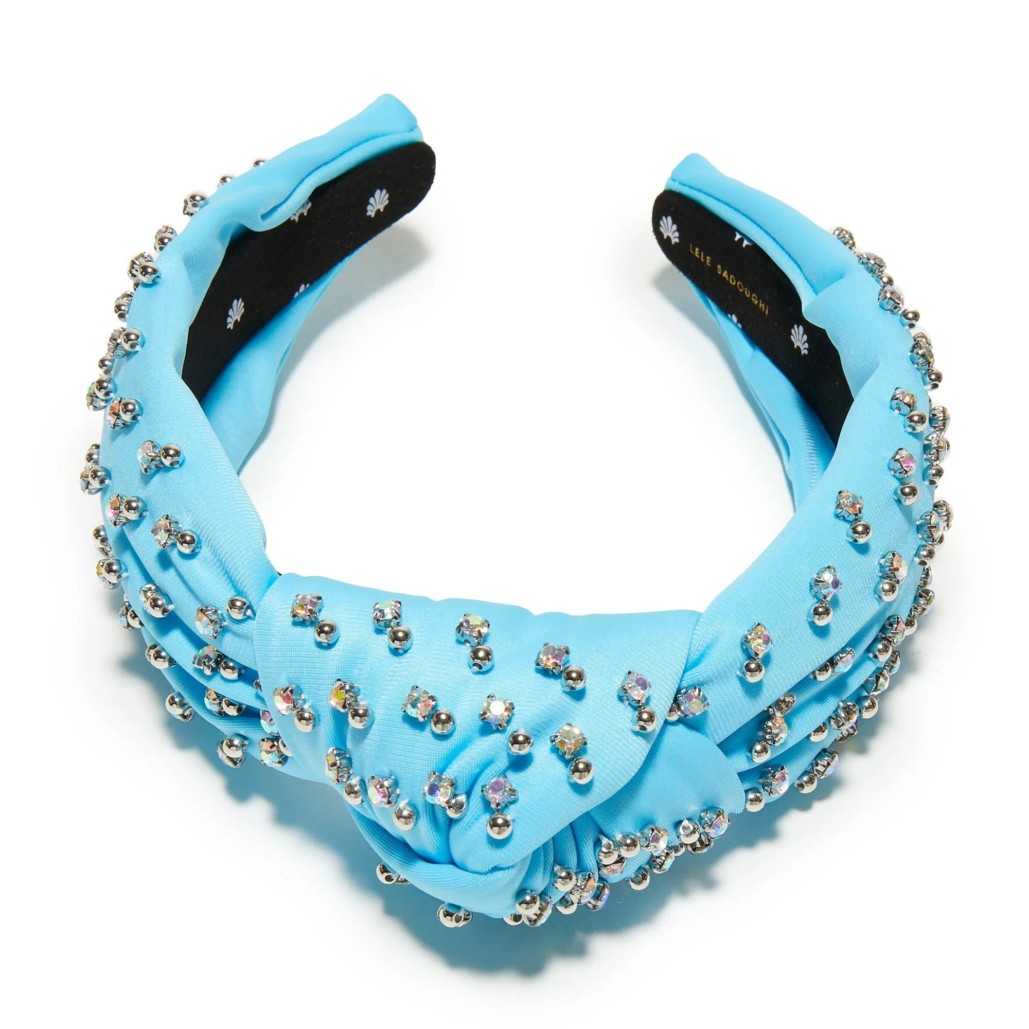 SKY CRYSTAL EMBELLISHED NEOPRENE KNOTTED HEADBAND sold by Lele Sadoughi product image thumbnail 4