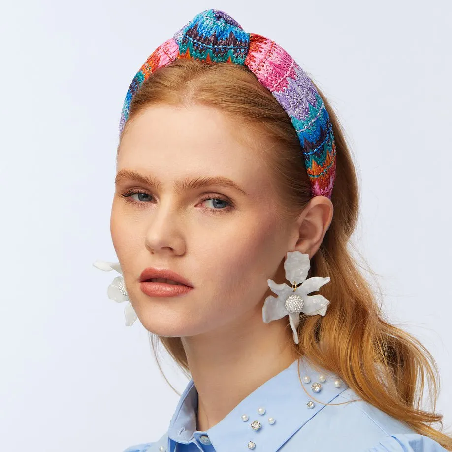 SUNSET RAINBOW RAFFIA KNOTTED HEADBAND sold by Lele Sadoughi product image thumbnail 2