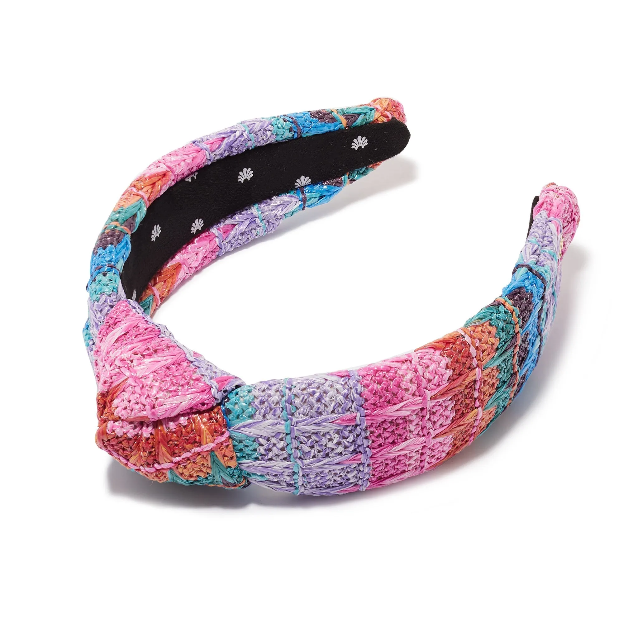 SUNSET RAINBOW RAFFIA KNOTTED HEADBAND sold by Lele Sadoughi