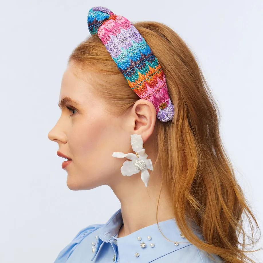 SUNSET RAINBOW RAFFIA KNOTTED HEADBAND sold by Lele Sadoughi product image thumbnail 3