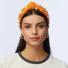 SF GIANTS LELE SADOUGHI / MLB ORANGE EMBELLISHED KNOTTED HEADBAND sold by Lele Sadoughi