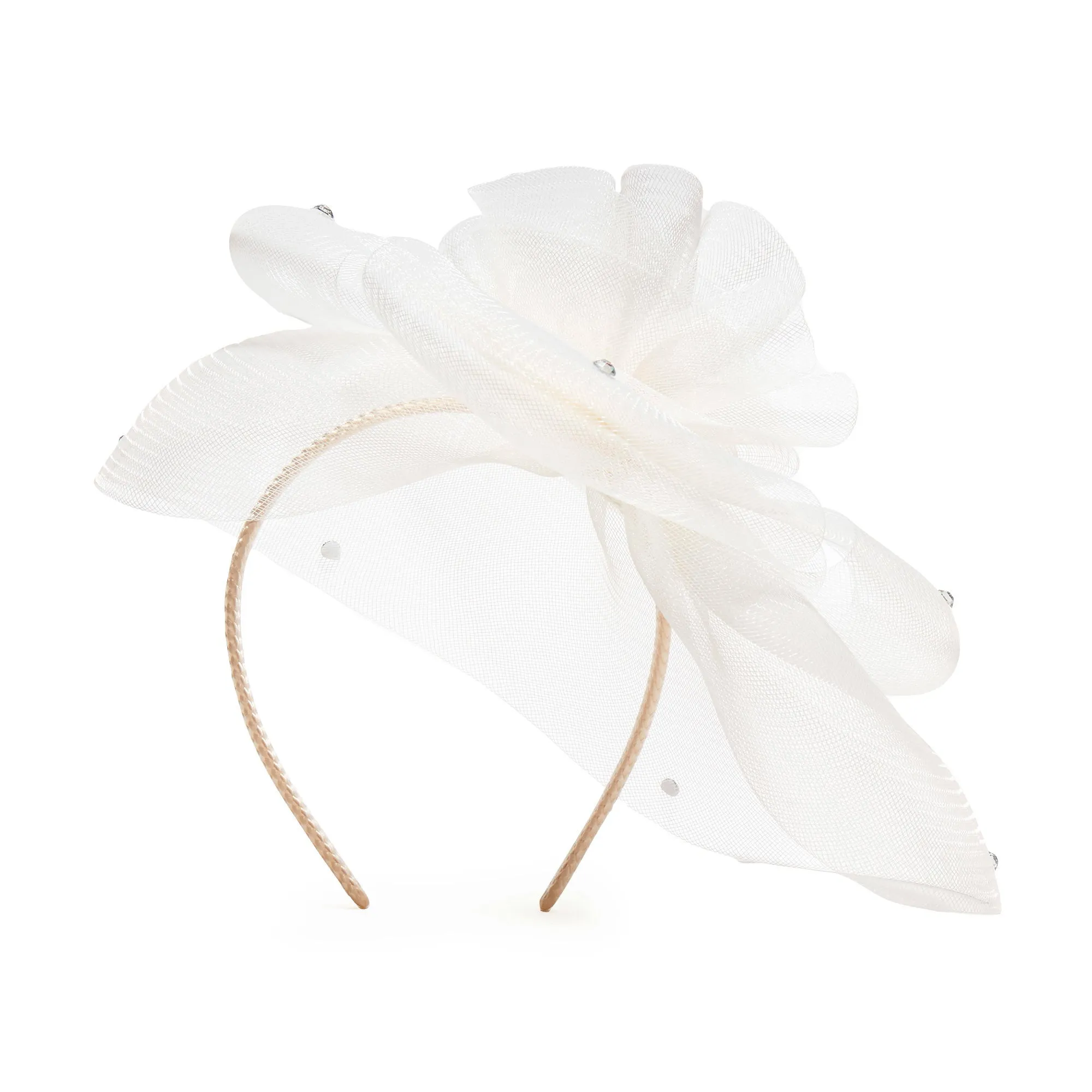 IVORY FLORAL VEIL FASCINATOR sold by Lele Sadoughi