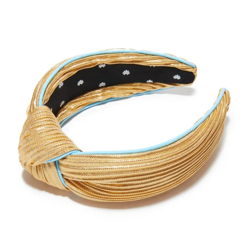GOLD PLEATED KNOTTED HEADBAND sold by Lele Sadoughi