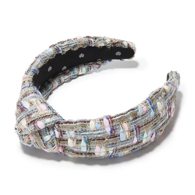 EARL GREY MIXED WOVEN KNOTTED HEADBAND sold by Lele Sadoughi