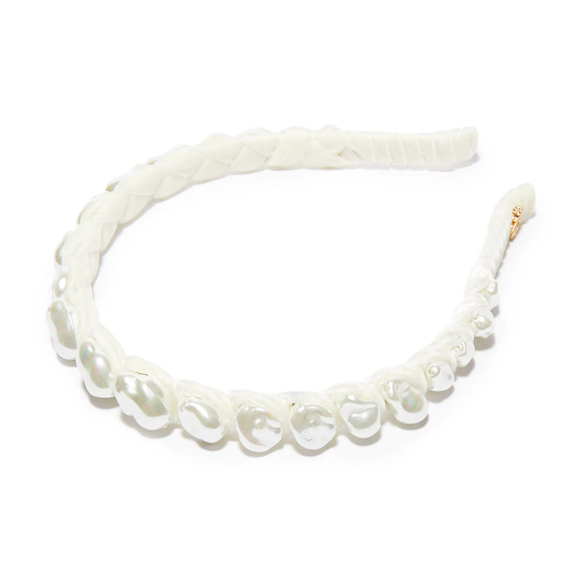 IVORY GRADUATED BAROQUE PEARL HEADBAND sold by Lele Sadoughi