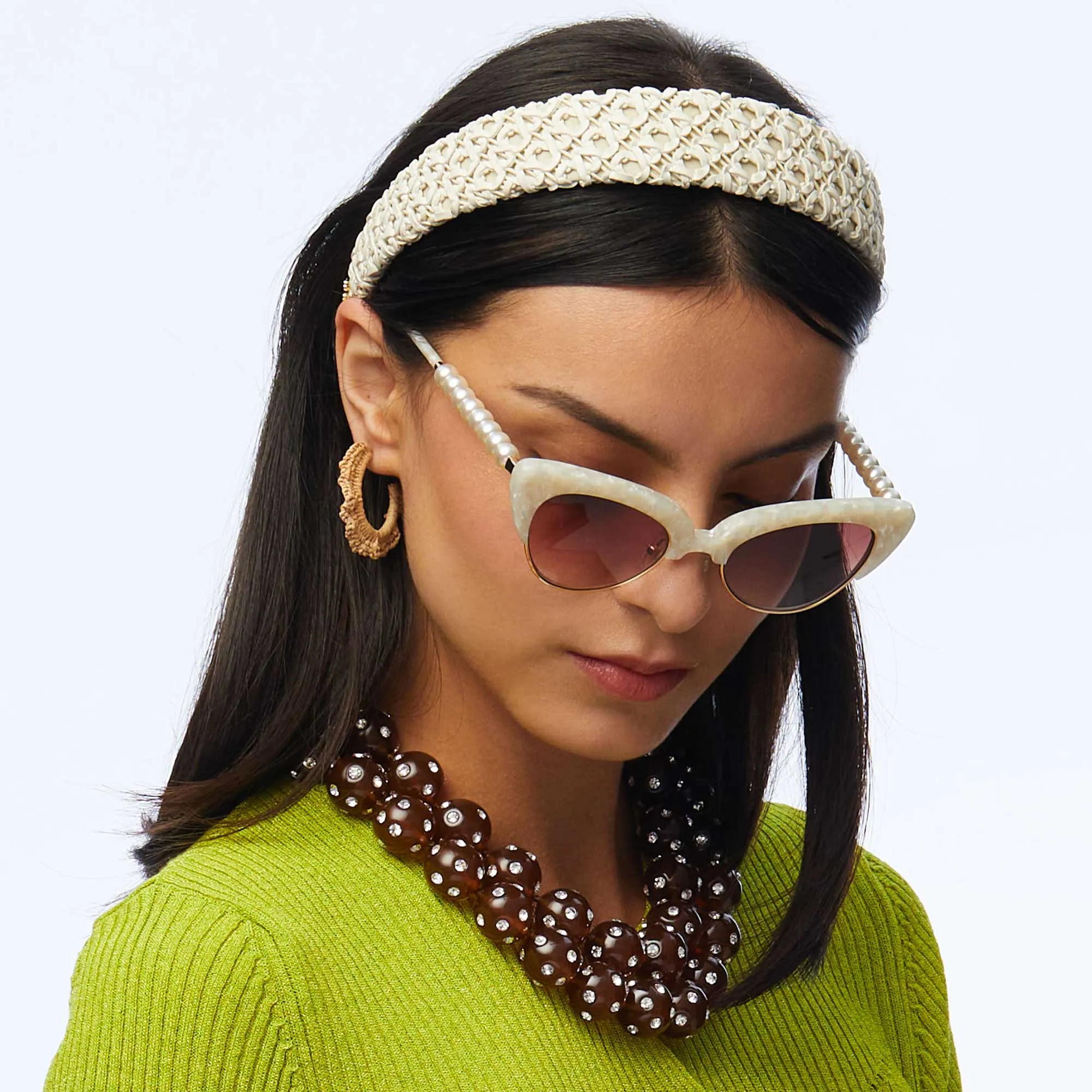 IVORY RAFFIA BESSETTE HEADBAND sold by Lele Sadoughi product image thumbnail 2