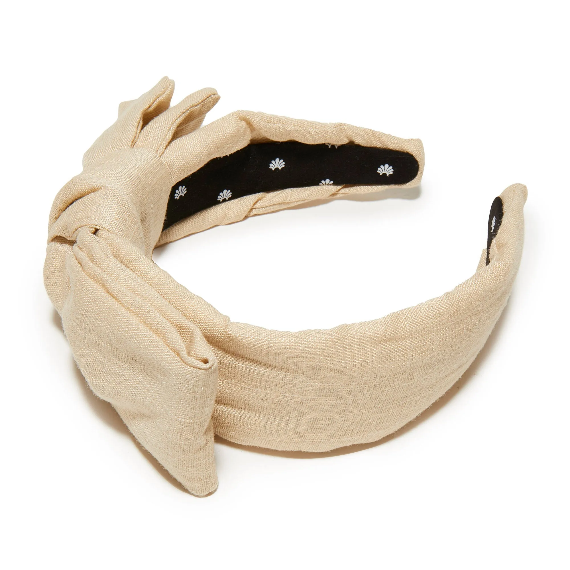 SAND LINEN HOLLY HEADBAND sold by Lele Sadoughi