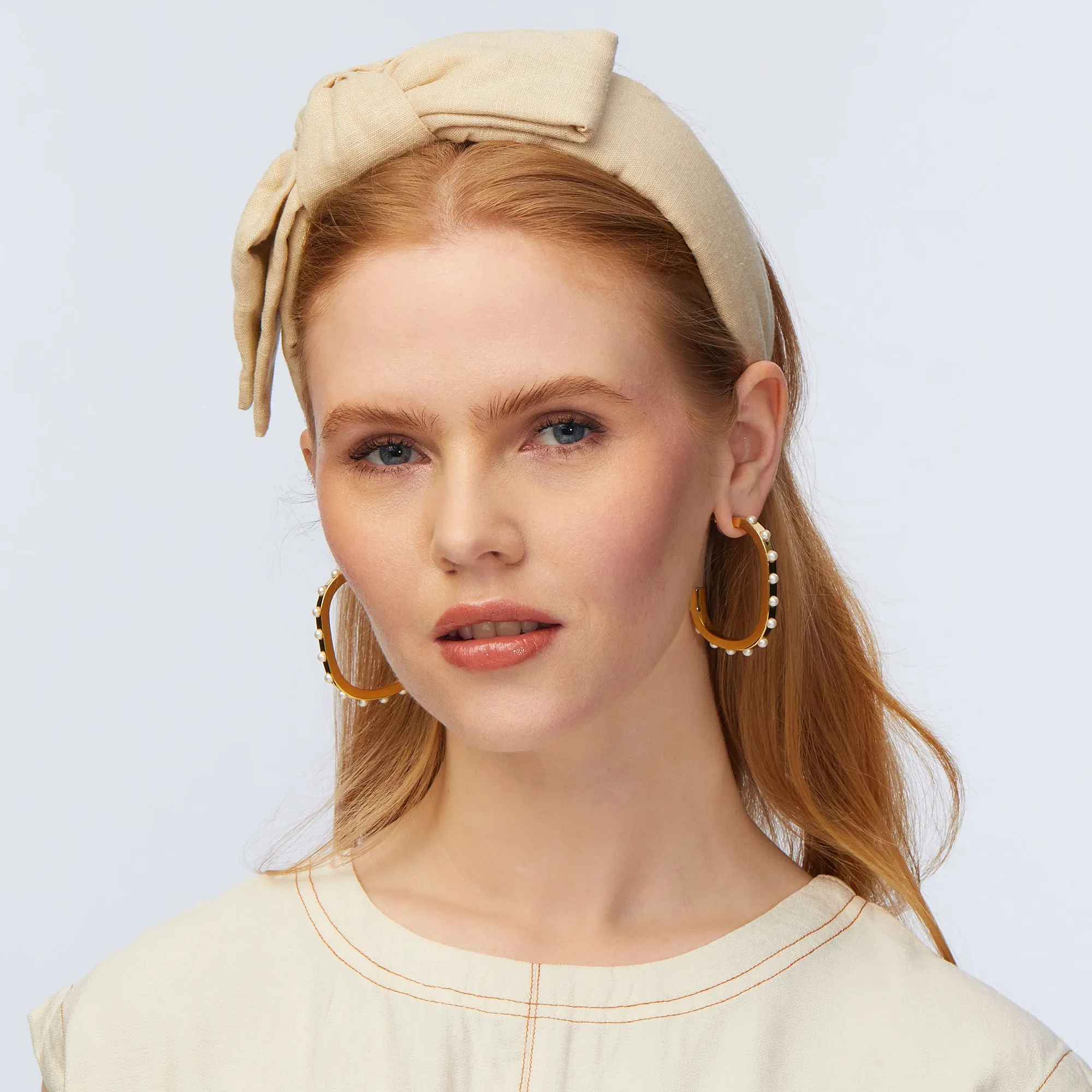 SAND LINEN HOLLY HEADBAND sold by Lele Sadoughi product image thumbnail 2