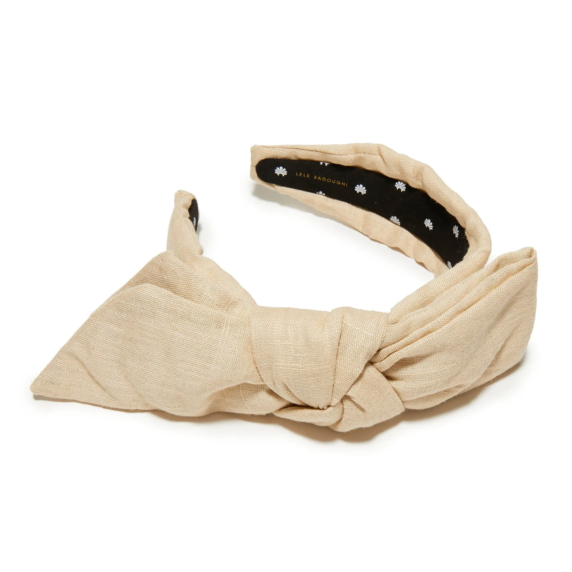 SAND LINEN HOLLY HEADBAND sold by Lele Sadoughi product image thumbnail 5