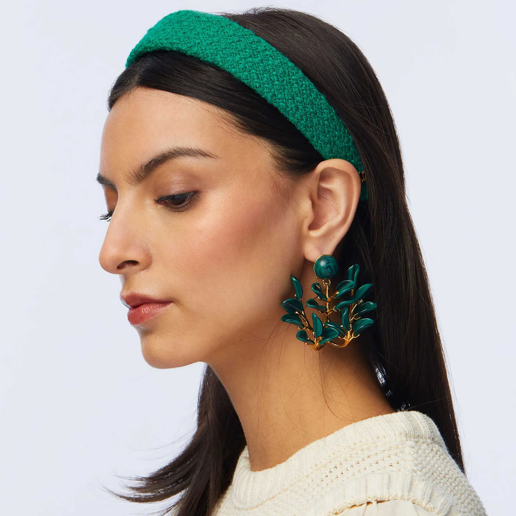 LEAF GREEN BOUCLE BESSETTE HEADBAND sold by Lele Sadoughi product image thumbnail 4