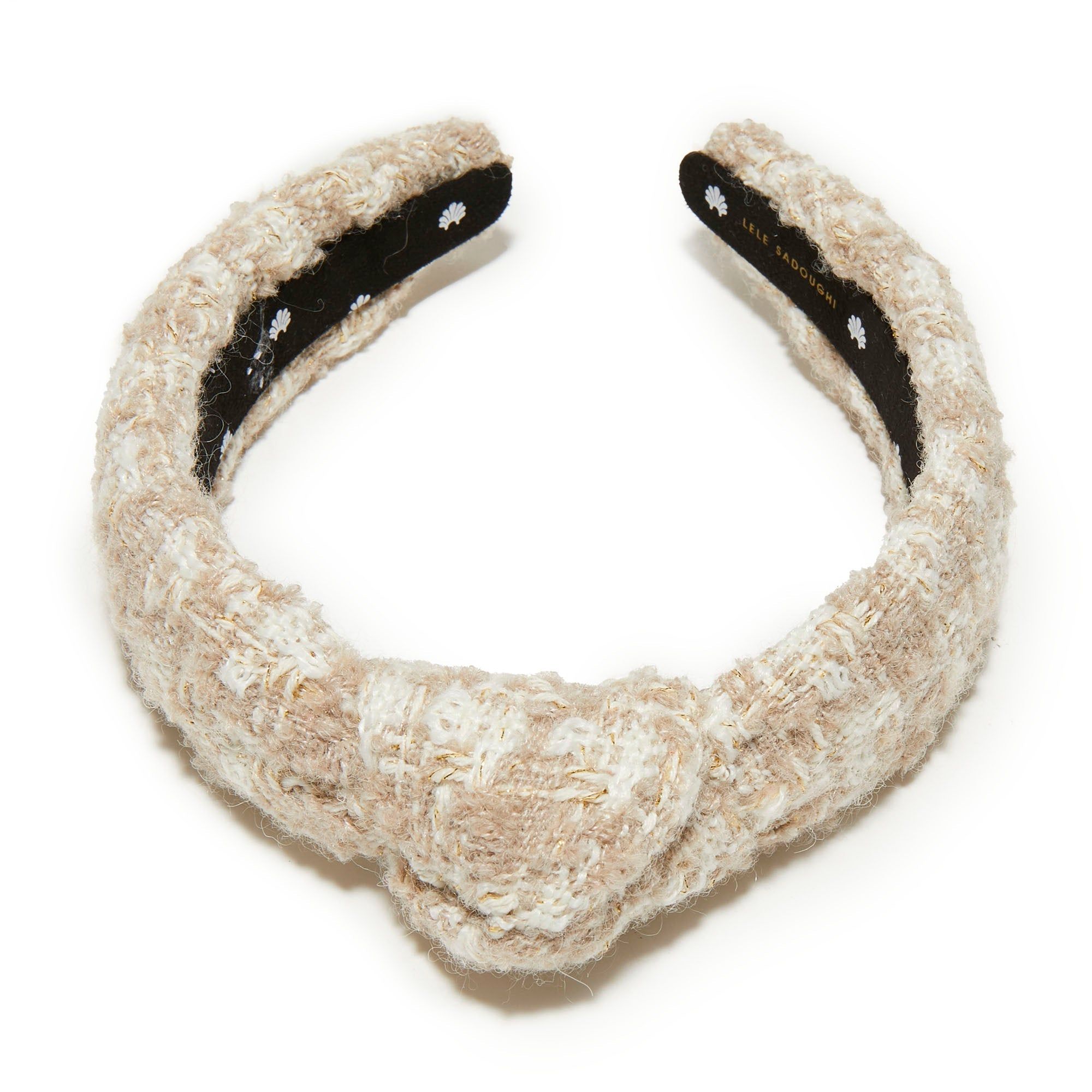 BISQUE TWEED SILM KNOTTED HEADBAND sold by Lele Sadoughi product image thumbnail 5
