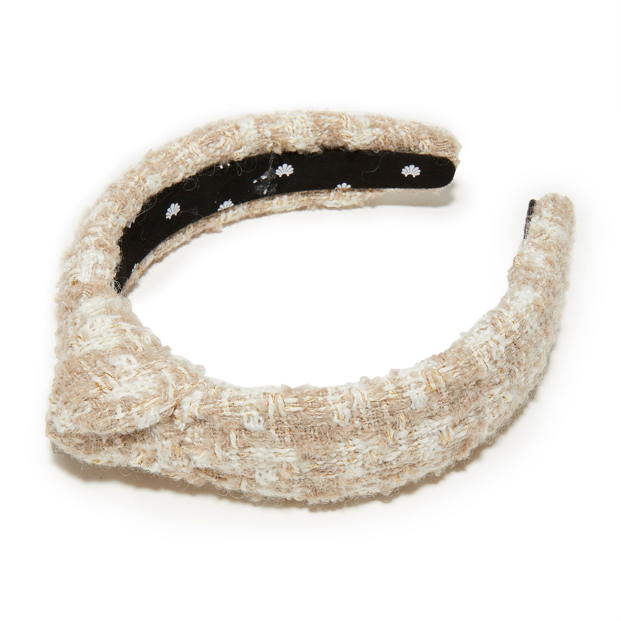 BISQUE TWEED SILM KNOTTED HEADBAND sold by Lele Sadoughi
