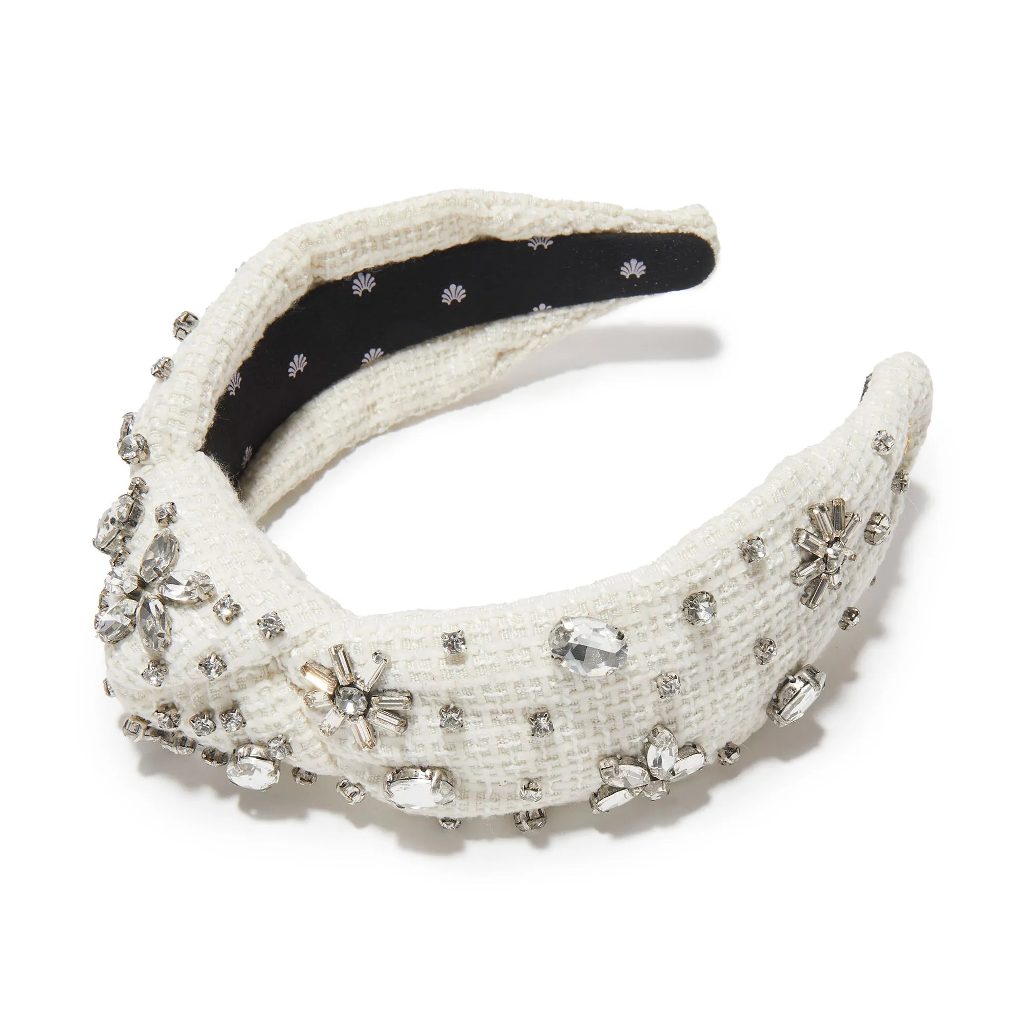 CHALK TWEED KNOTTED CRYSTAL HEADBAND sold by Lele Sadoughi