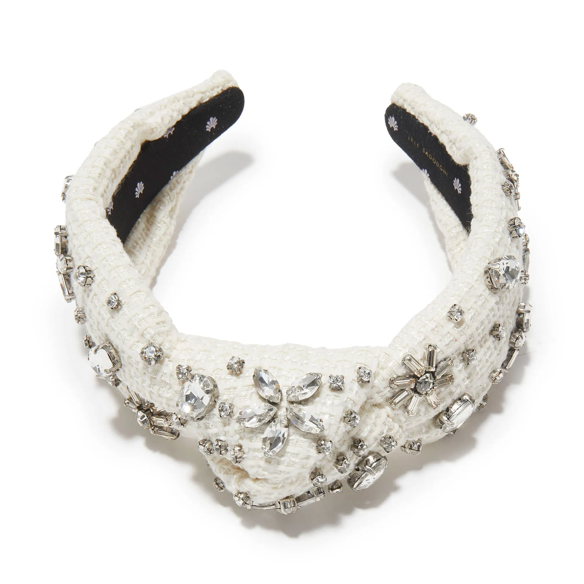 CHALK TWEED KNOTTED CRYSTAL HEADBAND sold by Lele Sadoughi product image thumbnail 5