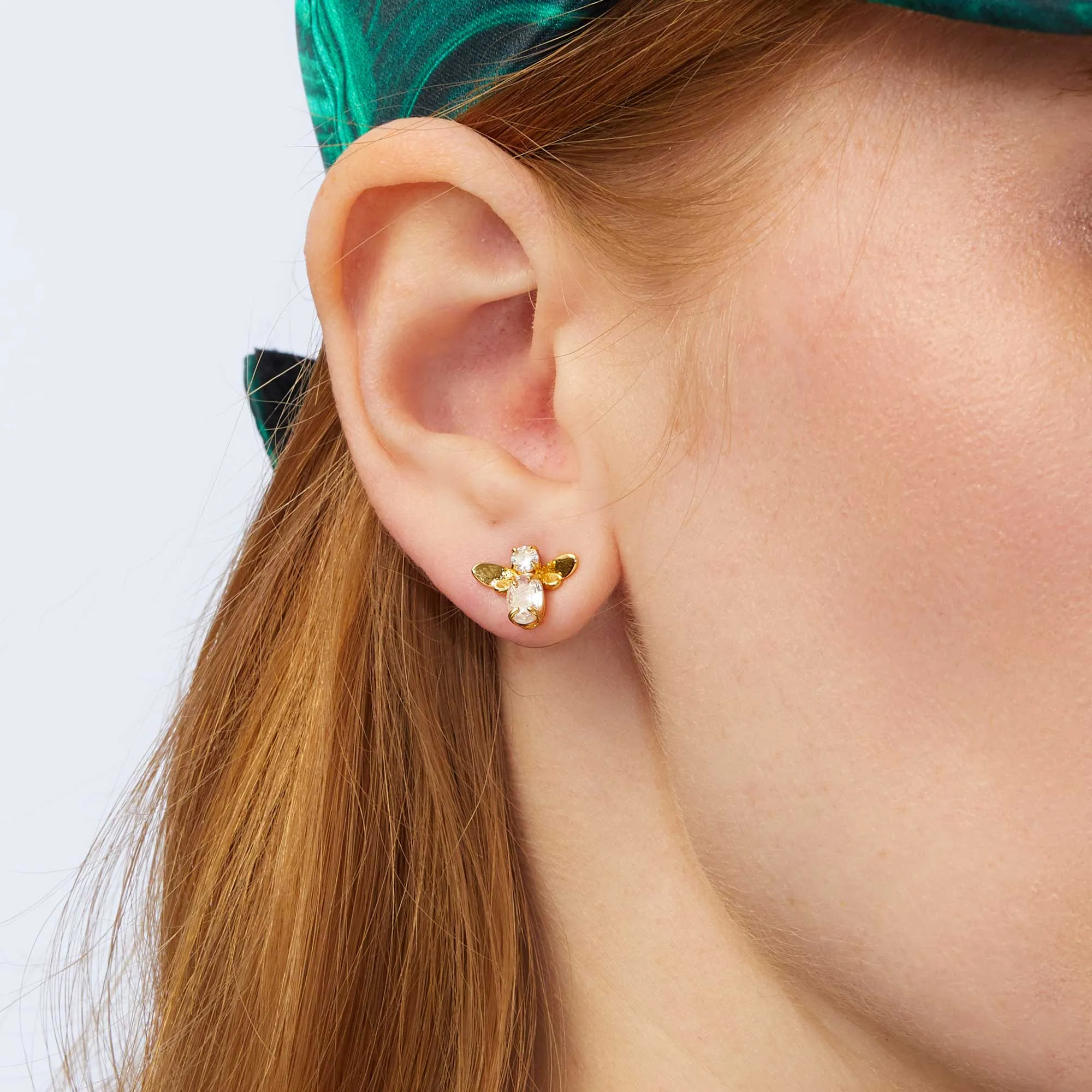 CRYSTAL HONEYBEE STUD EARRINGS sold by Lele Sadoughi product image thumbnail 2