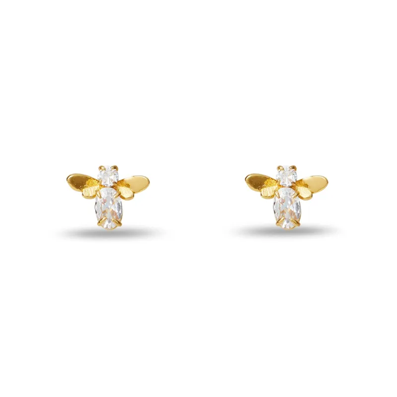 CRYSTAL HONEYBEE STUD EARRINGS sold by Lele Sadoughi