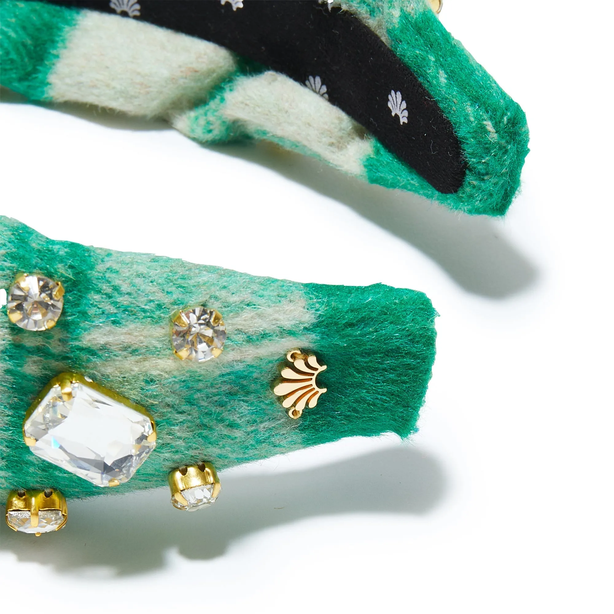 PINE RECTANGLE CRYSTAL PLAID KNOTTED HEADBAND sold by Lele Sadoughi product image thumbnail 3