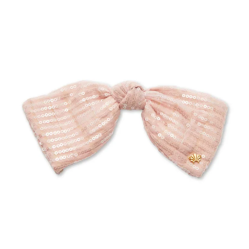 BLUSH PALOMA SEQUIN BOW BARRETTE sold by Lele Sadoughi