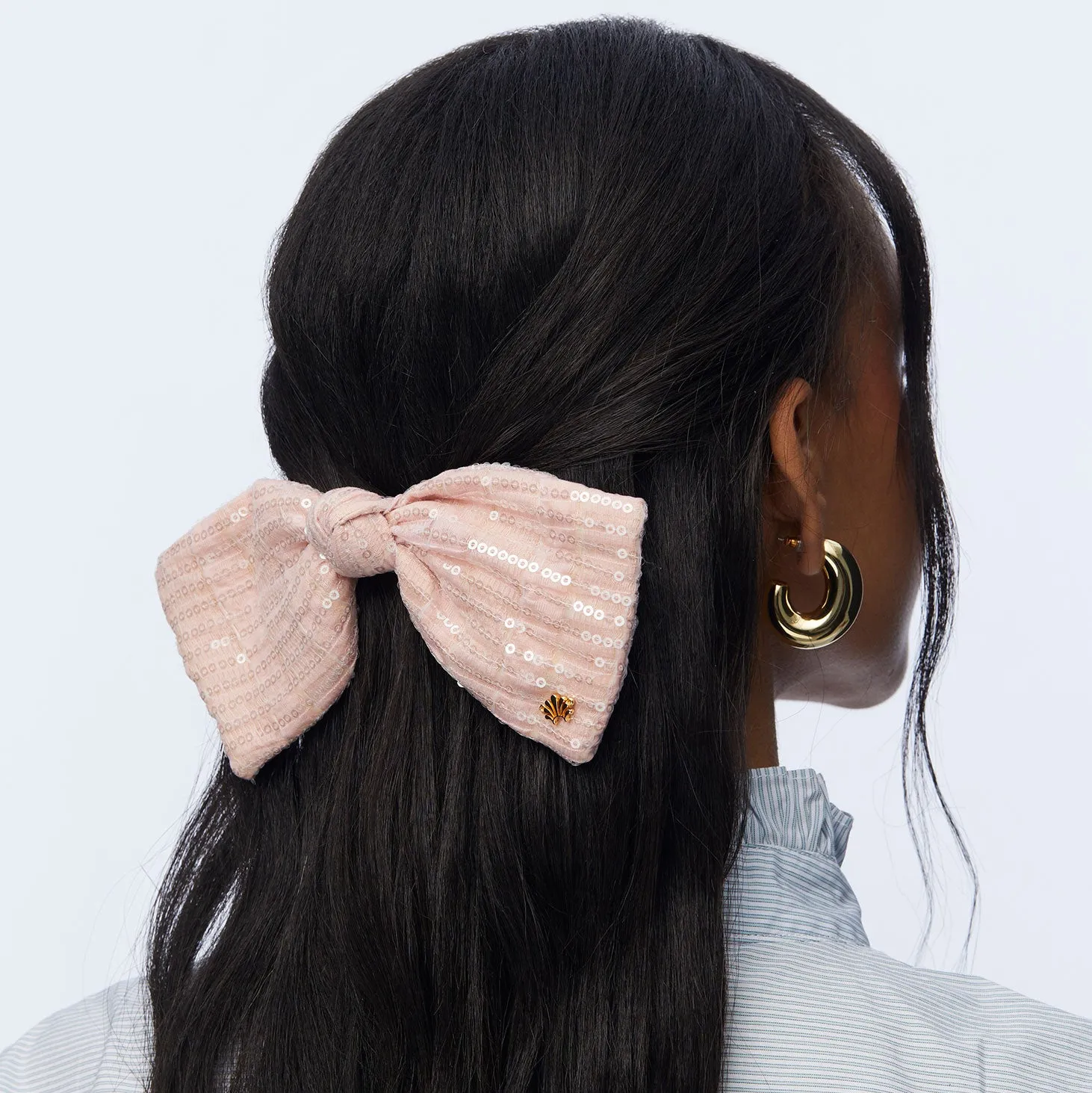 BLUSH PALOMA SEQUIN BOW BARRETTE sold by Lele Sadoughi product image thumbnail 2