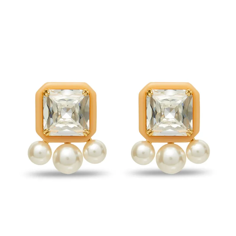 BISQUE PADDLE BUTTON EARRINGS sold by Lele Sadoughi