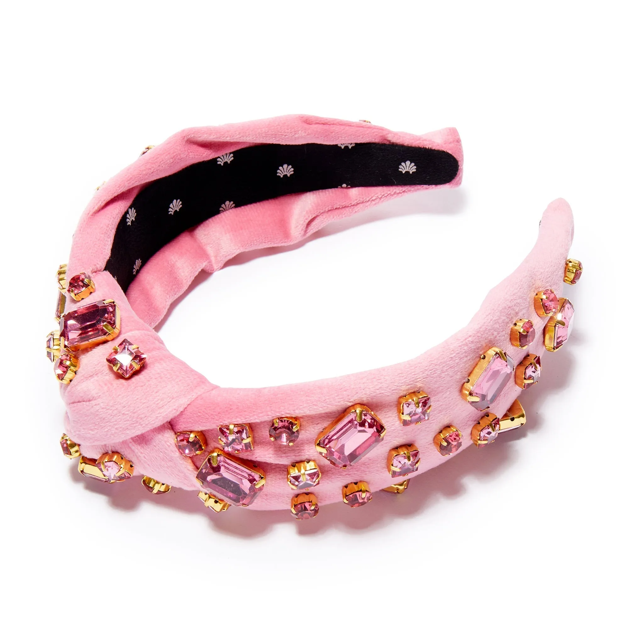 OCTOBER TOURMALINE RECTANGLE CRYSTAL VELVET KNOTTED HEADBAND sold by Lele Sadoughi
